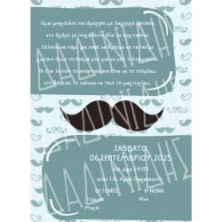 Προσκλητήριο βάπτισης "Μουστάκι" ΠΡΟ151