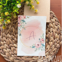 Προσκλητήριο βάπτισης διπλής όψης "Μονόγραμμα" ΠΡΟ143