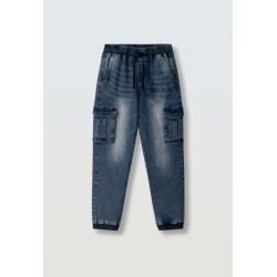 Παντελόνι τζιν ελαστικό με λάστιχο cargo Hashtag 266728