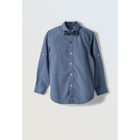 Πουκάμισο μπλε με παπιόν Hashtag 243748 Πουκάμισο μπλε με παπιόν Hashtag 243748