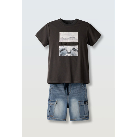 Σετ με τζιν βερμούδα Hashtag 266737 Σετ με τζιν βερμούδα Hashtag 266737