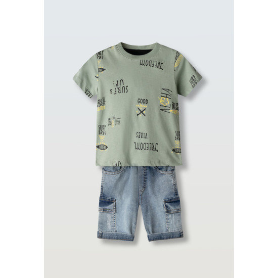 Σετ με τζιν βερμούδα Hashtag 266805 Σετ με τζιν βερμούδα Hashtag 266805