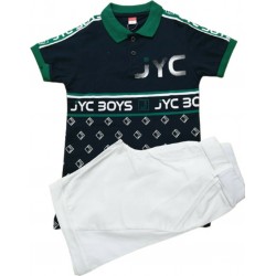 Σετ με υφασμάτινη βερμούδα και polo μπλουζάκι Joyce 211771 Σετ με υφασμάτινη βερμούδα και polo μπλουζάκι Joyce 211771