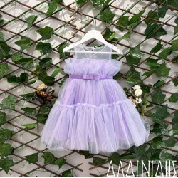 Τούλινο φόρεμα λιλά με διαφάνεια ΚΚ1593