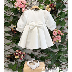 Φόρεμα λευκό με φιόγκο ΚΚ1767