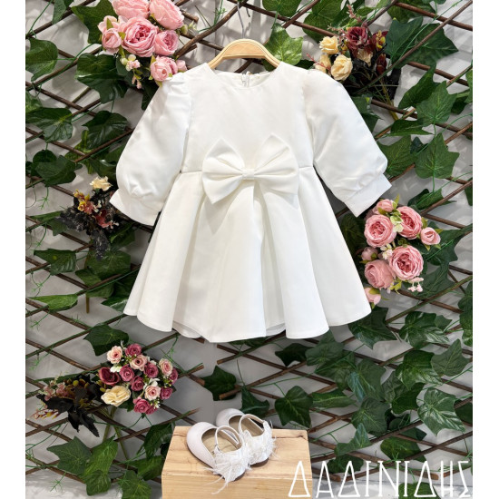 Φόρεμα λευκό με φιόγκο ΚΚ1767