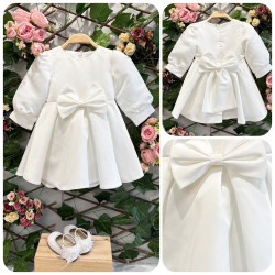 Φόρεμα λευκό με φιόγκο ΚΚ1767