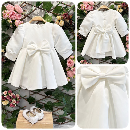 Φόρεμα λευκό με φιόγκο ΚΚ1767