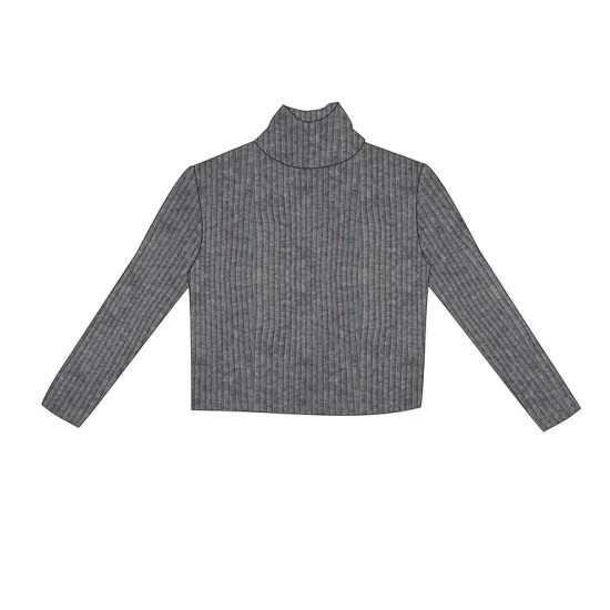 Μπλούζα πλεκτή ζιβάγκο crop Funky 226-510128 Μπλούζα πλεκτή ζιβάγκο crop Funky 226-510128