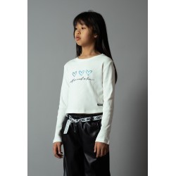 Μπλούζα μακρυμάνικη crop Εβίτα 243033 Μπλούζα μακρυμάνικη crop Εβίτα 243033