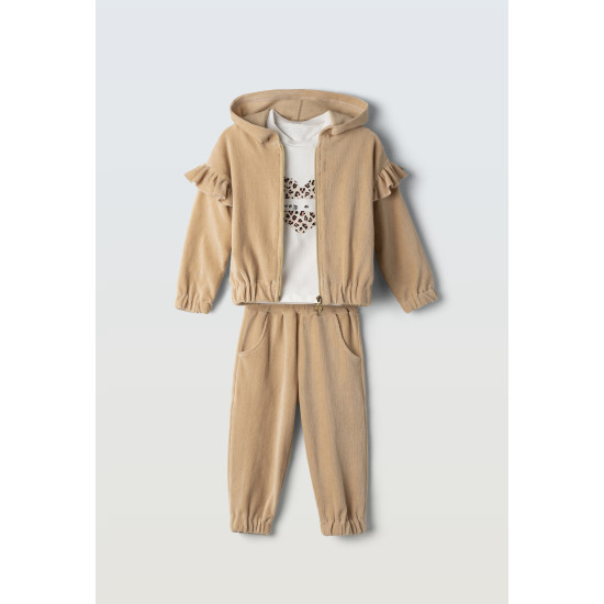 Σετ 3ων τεμαχίων βελουτέ με ζακέτα Εβίτα 253284 Σετ 3ων τεμαχίων βελουτέ με ζακέτα Εβίτα 253284