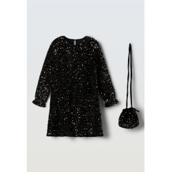 Φόρεμα με παγιέτες και τσάντα Εβίτα 255054