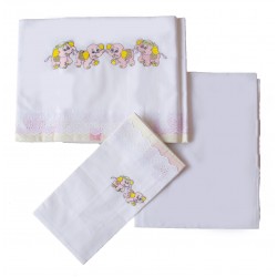 Σεντονάκια με κέντημα και καρό φάσα ΣΕΝ107