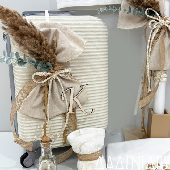Σετ βάπτισης προσφορά "Boho pampas Μονόγραμμα" ΣΕΤ-Α88