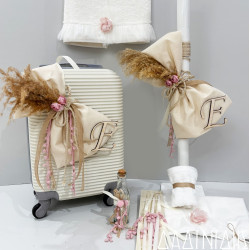 Σετ βάπτισης προσφορά "Boho pampas Μονόγραμμα" ΣΕΤ-Κ89