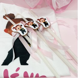 Κεράκια με ξύλινο Baby boss girl ΚΕΡ136