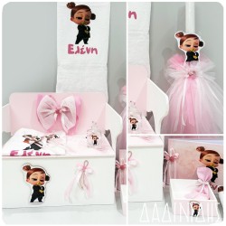 Χειροποίητο ευχολόγιο με θέμα Baby boss girl ΕΥΧ185