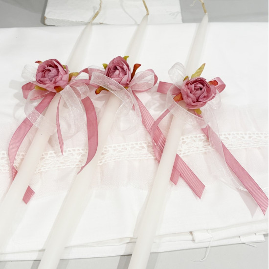 Σετ βάπτισης "Λουλούδια Μονόγραμμα" ΣΕΤ-Κ96