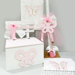 Σετ βάπτισης "Ροζ πεταλούδα" ΣΕΤ-Κ59