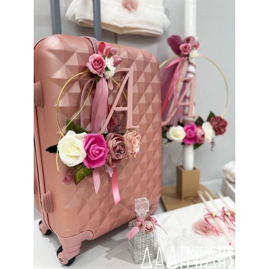 Σετ βάπτισης "Λουλούδια Μονόγραμμα" ΣΕΤ-Κ95