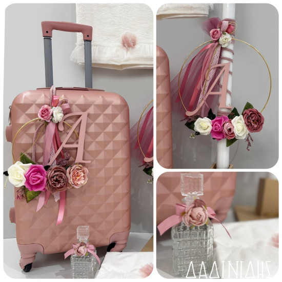 Σετ βάπτισης "Λουλούδια Μονόγραμμα" ΣΕΤ-Κ95