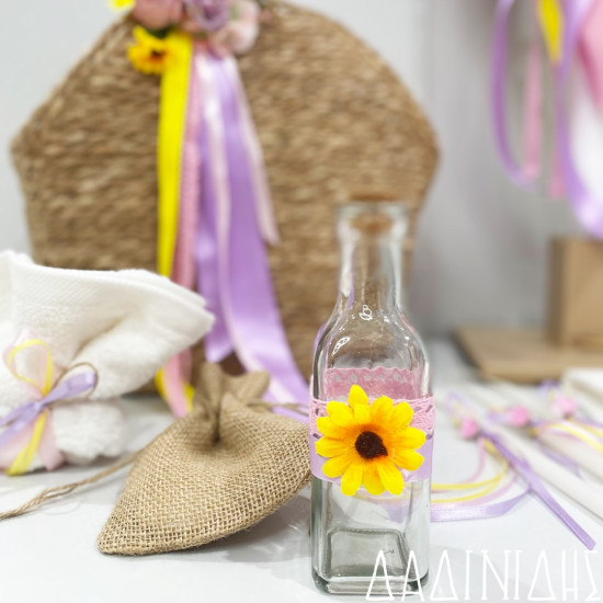 Σετ βάπτισης προσφορά "Ψάθινη τσάντα boho" ΣΕΤ-Κ83