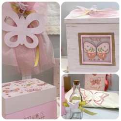 Σετ βάπτισης με φωτιζόμενο κουτί "Πεταλούδα" ΣΕΤ-Κ40