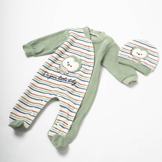 Φορμάκι ολόσωμο βελουτέ με σκουφάκι Mini ΜΙ527 Φορμάκι ολόσωμο βελουτέ με σκουφάκι Mini ΜΙ527