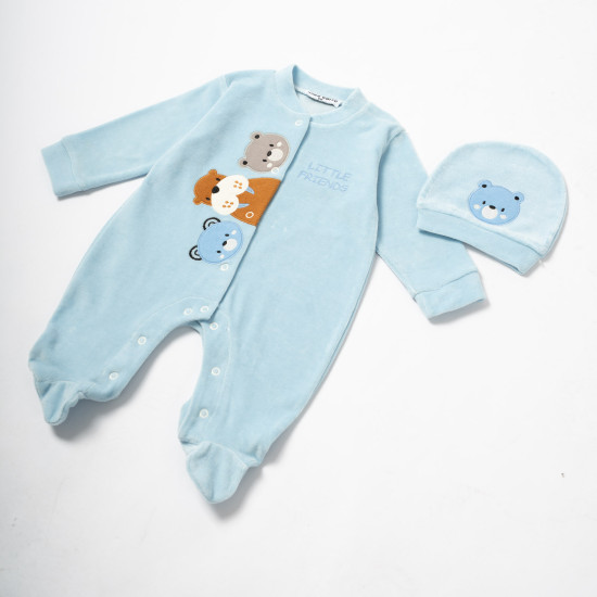 Φορμάκι ολόσωμο βελουτέ με σκουφάκι Mini ΜΙ528 Φορμάκι ολόσωμο βελουτέ με σκουφάκι Mini ΜΙ528