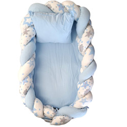 Βρεφική φωλιά με αποσπώμενη πλεξούδα πάντα σιελ φεγγαράκι ΠΑΝ187